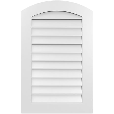 Ekena Millwork Arch Top Surface Mount PVC Gable Vent: Functional, w/ 3-1/2"W x 1"P Standard Frame, 24"W x 38"H GVPAR24X3801SF